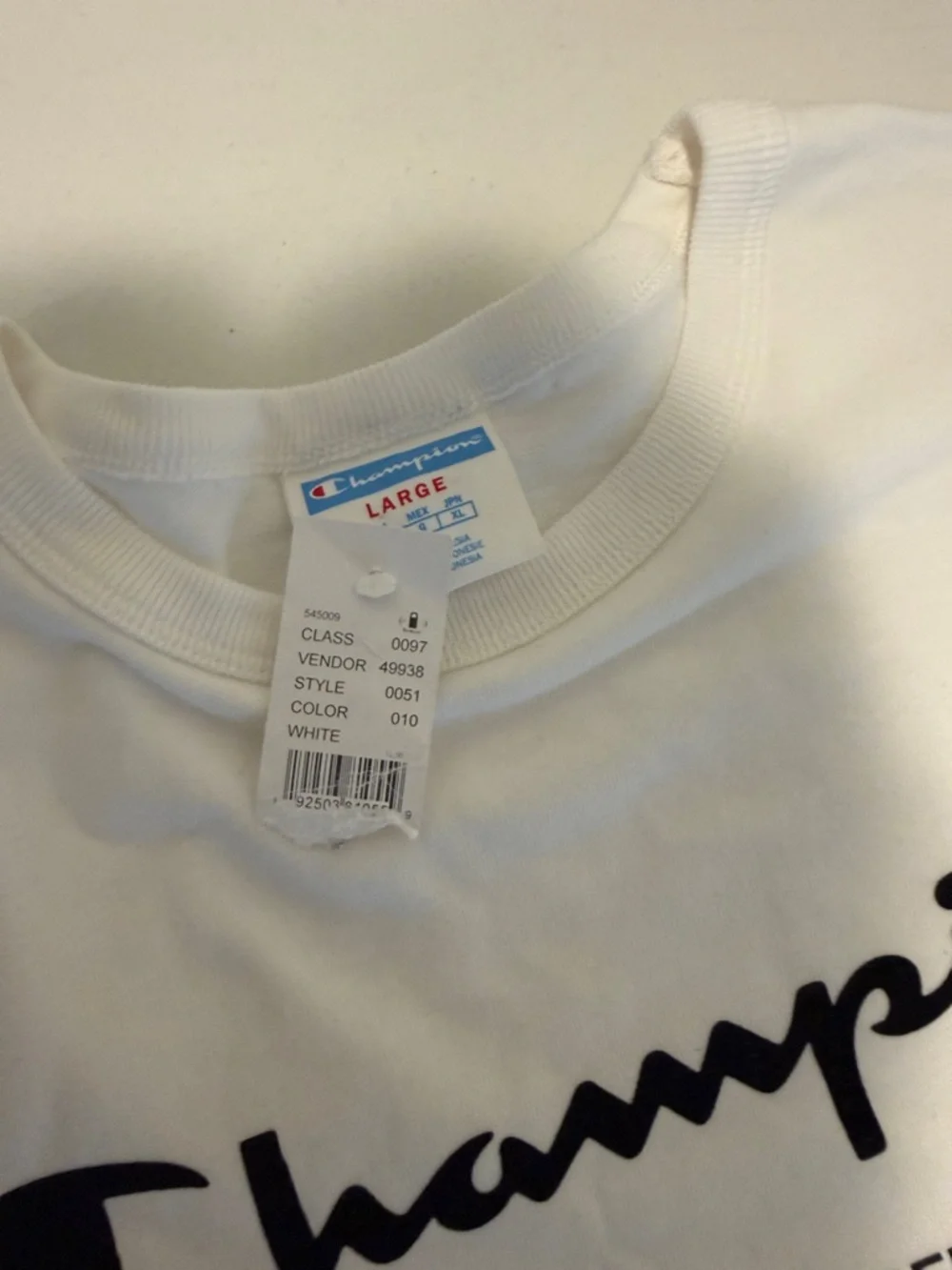 NWT Champion White Heritage Graphic Logo Short Sleeve Tee Rare Find Y2K L Summer - Picture 6 of 15